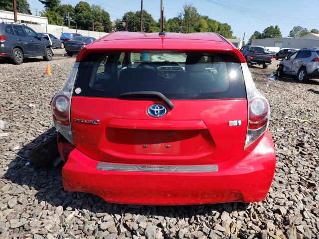 JTDKDTB39C1512294 - 2012 TOYOTA PRIUS C RED photo 6