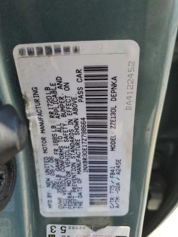 1NXBR30E17Z798664 - 2007 TOYOTA COROLLA CE TURQUOISE photo 12