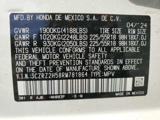 3CZRZ2H58RM781864 - 2024 HONDA HR-V SPORT WHITE photo 14