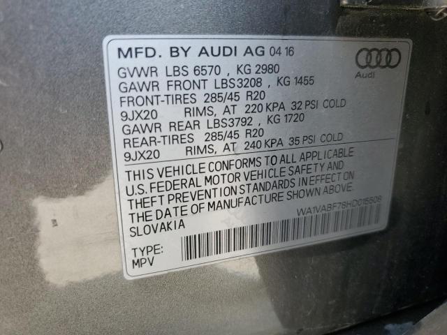 WA1VABF78HD015508 - 2017 AUDI Q7 PRESTIGE رمادي صورة 13