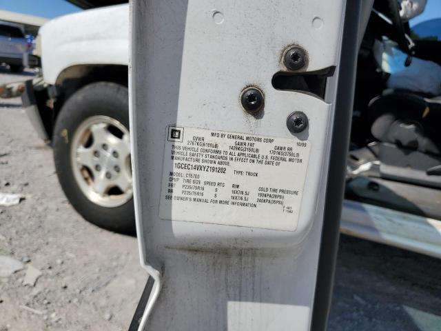 1GCEC14VXYZ191202 - 2000 CHEVROLET SILVERADO C1500 WHITE photo 12