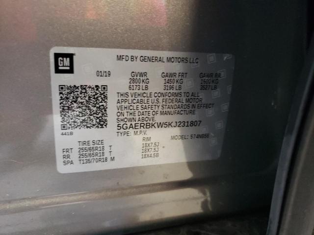 5GAERBKW5KJ231807 - 2019 BUICK ENCLAVE ESSENCE Boz foto 14