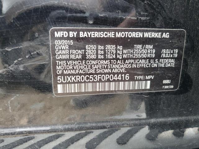 5UXKR0C53F0P04416 - 2015 BMW X5 XDRIVE35I BLACK photo 13