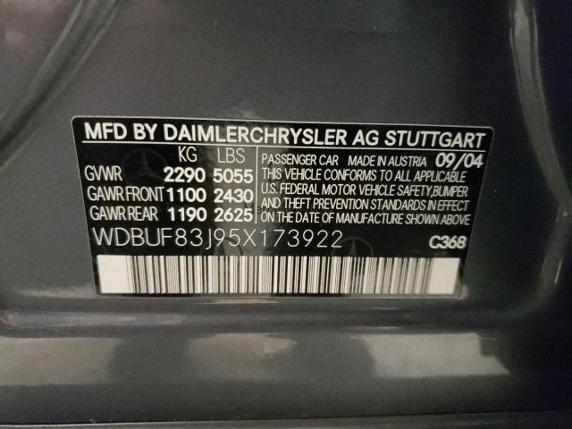 WDBUF83J95X173922 - 2005 MERCEDES-BENZ E 500 4MATIC BLUE photo 12