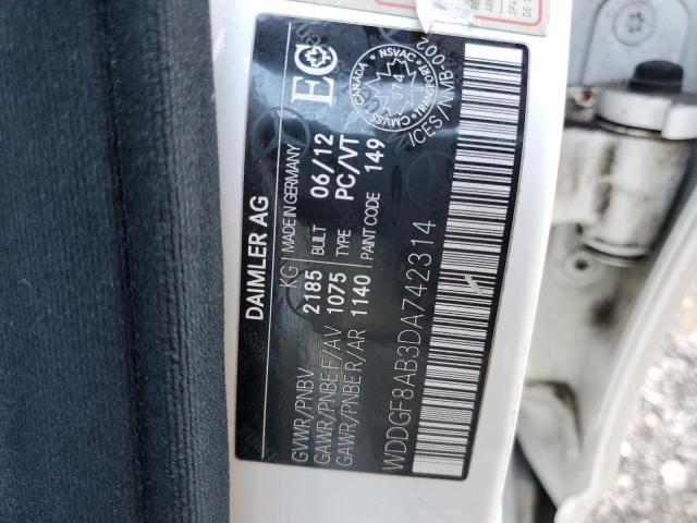 WDDGF8AB3DA742314 - 2013 MERCEDES-BENZ C 300 4MATIC WHITE photo 12