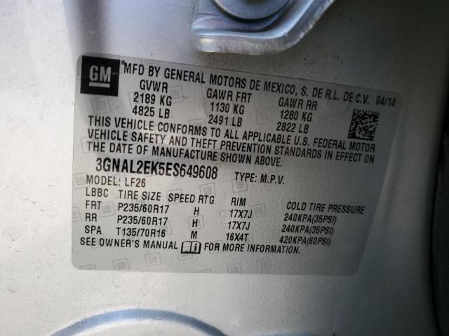 3GNAL2EK5ES649608 - 2014 CHEVROLET CAPTIVA LS 银色 照片 13