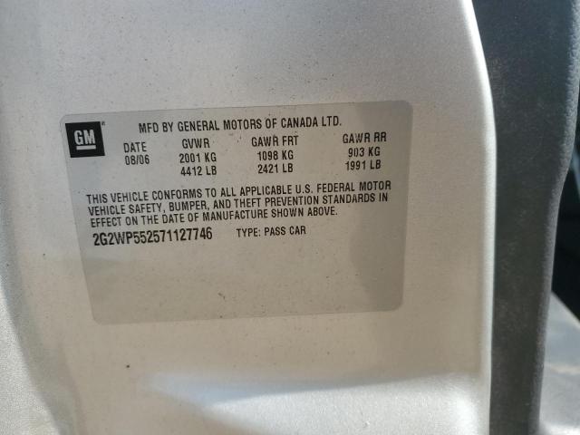 2G2WP552571127746 - 2007 PONTIAC GRAND PRIX 银色 照片 12