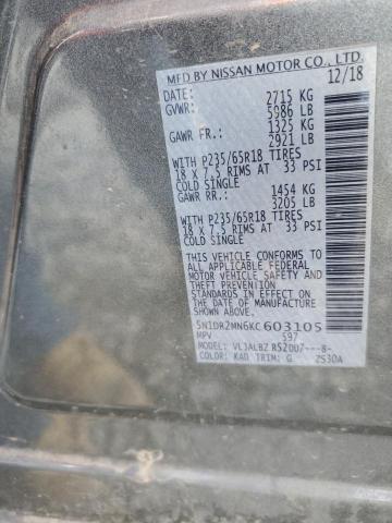 5N1DR2MN6KC603105 - 2019 NISSAN PATHFINDER S GRAY photo 13