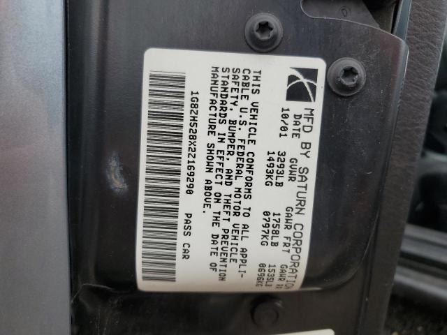 1G8ZH528X2Z169290 - 2002 SATURN SL1 BLUE photo 12
