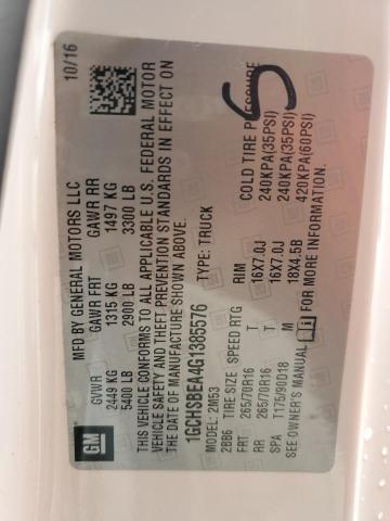 1GCHSBEA4G1385576 - 2016 CHEVROLET COLORADO WHITE photo 12