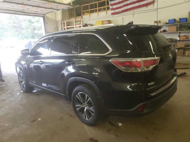 5TDJKRFH4GS259243 - 2016 TOYOTA HIGHLANDER XLE BLACK photo 2