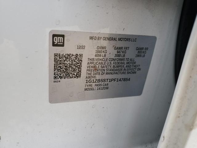 1G1ZB5ST1PF147854 - 2023 CHEVROLET MALIBU LS Ақ фото 12