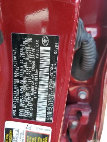 4T1BF1FK1FU888891 - 2015 TOYOTA CAMRY LE RED photo 12