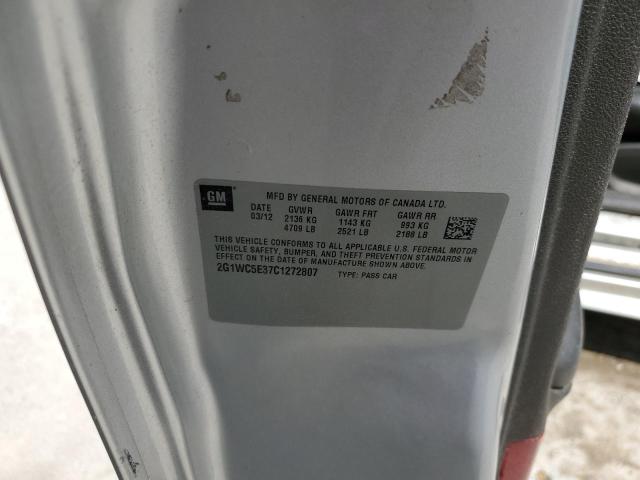 2G1WC5E37C1272807 - 2012 CHEVROLET IMPALA LTZ SILVER photo 12