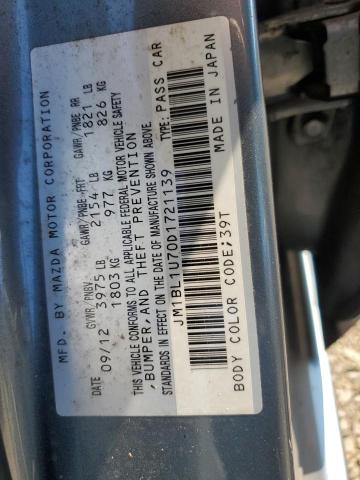 JM1BL1U70D1721139 - 2013 MAZDA 3 I BLUE photo 12