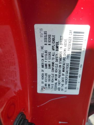 1HGCR2F51GA076382 - 2016 HONDA ACCORD SPORT RED photo 12