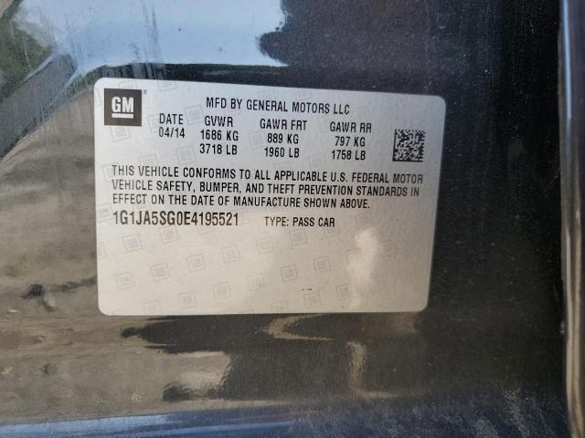 1G1JA5SG0E4195521 - 2014 CHEVROLET SONIC LS GRAY photo 12