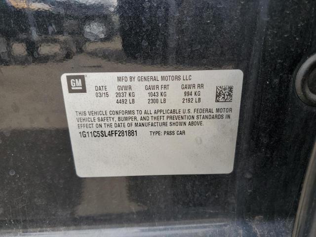 1G11C5SL4FF281881 - 2015 CHEVROLET MALIBU 1LT 黑色 照片 12