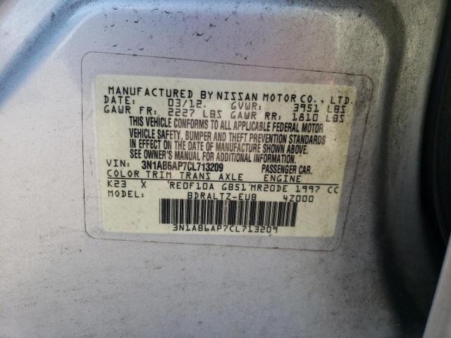 3N1AB6AP7CL713209 - 2012 NISSAN SENTRA 2.0 SILVER photo 12