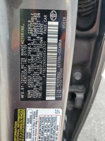4T1BE32K65U543701 - 2005 TOYOTA CAMRY LE GRAY photo 12