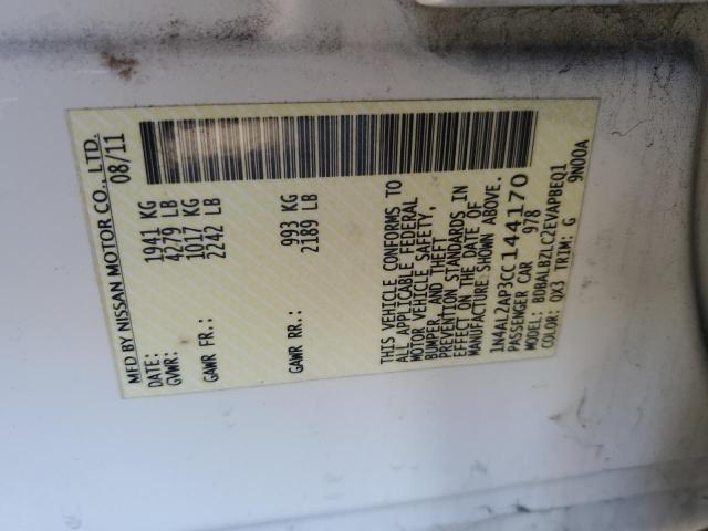 1N4AL2AP3CC144170 - 2012 NISS ALTIMA BASE WHITE photo 13