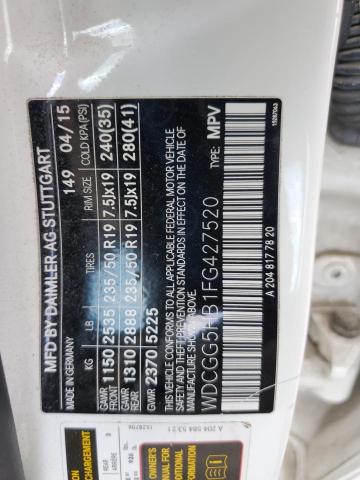 WDCGG5HB1FG427520 - 2015 MERCEDES-BENZ GLK 350 白色 照片 12