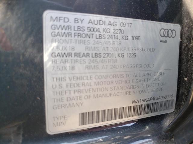 WA18NAF40JA069779 - 2018 AUDI A4 ALLROAD PREMIUM PLUS GRAY photo 13