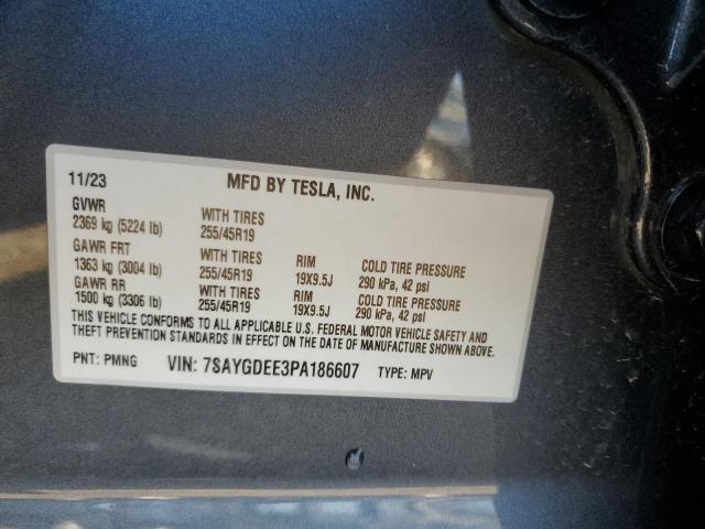 7SAYGDEE3PA186607 - 2023 TESLA MODEL Y Մոխրագույն լուսանկար 12