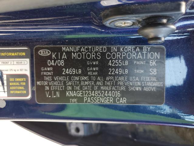 KNAGE123485244016 - 2008 KIA OPTIMA LX BLUE photo 12