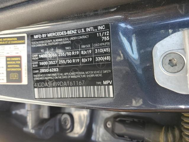 4JGDA5HB9DA161167 - 2013 MERCEDES-BENZ ML 350 4MATIC GRAY photo 13