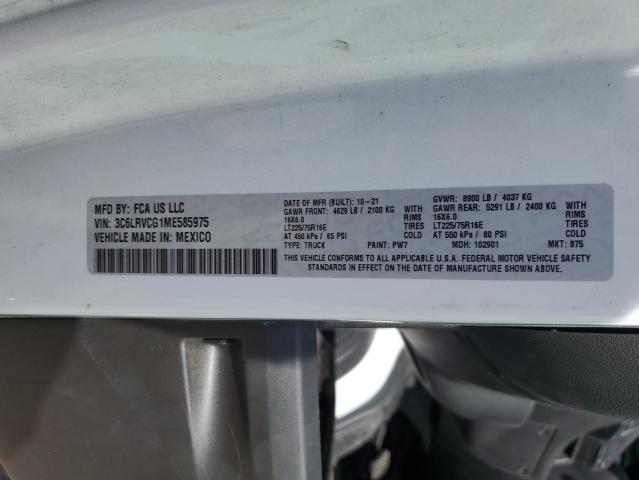 3C6LRVCG1ME585975 - 2021 RAM PROMASTER 2500 HIGH თეთრი ფოტო 14