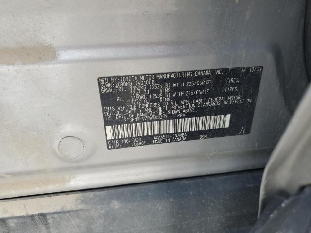 2T3P1RFV7PW408312 - 2023 TOYOTA RAV4 XLE SILVER photo 13