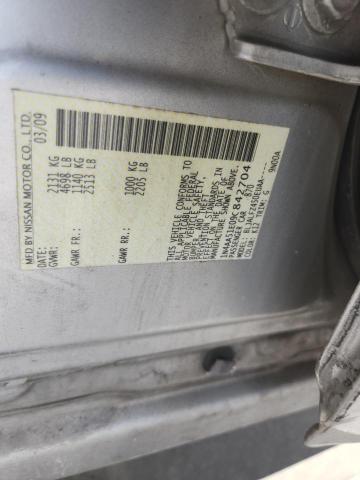1N4AA51E09C842704 - 2009 NISSAN MAXIMA S SILVER photo 12