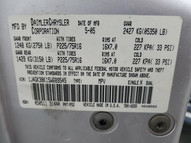 1J4GK38K15W689545 - 2005 JEEP LIBERTY RENEGADE 银色 照片 13