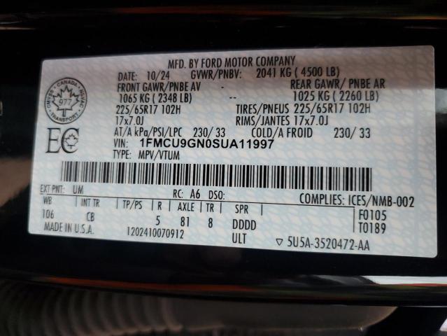 1FMCU9GN0SUA11997 - 2025 FORD ESCAPE ACTIVE შავი ფოტო 13