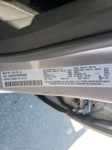 1C6SRFBT0NN450385 - 2022 RAM 1500 BIG HORN/LONE STAR SILVER photo 12