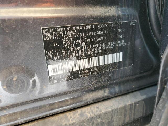 4T3LWRFV8PU105135 - 2023 TOYOTA RAV4 LE GRAY photo 13