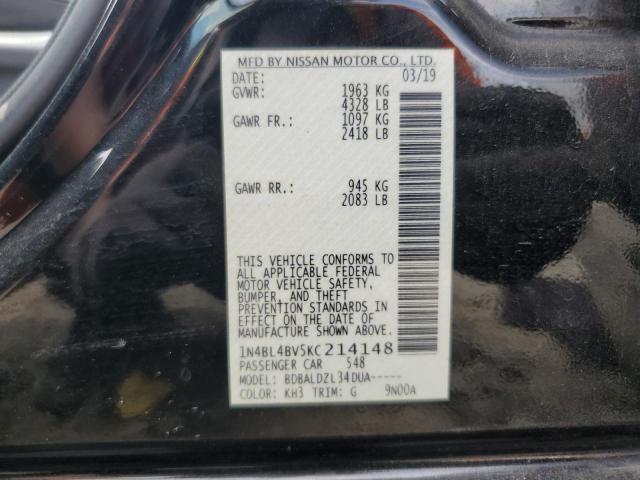 1N4BL4BV5KC214148 - 2019 NISSAN ALTIMA S 黑色 照片 13