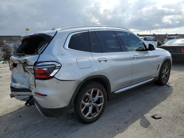 5UXTY3C00M9H30030 - 2021 BMW X3 SDRIVE30I GRAY photo 3