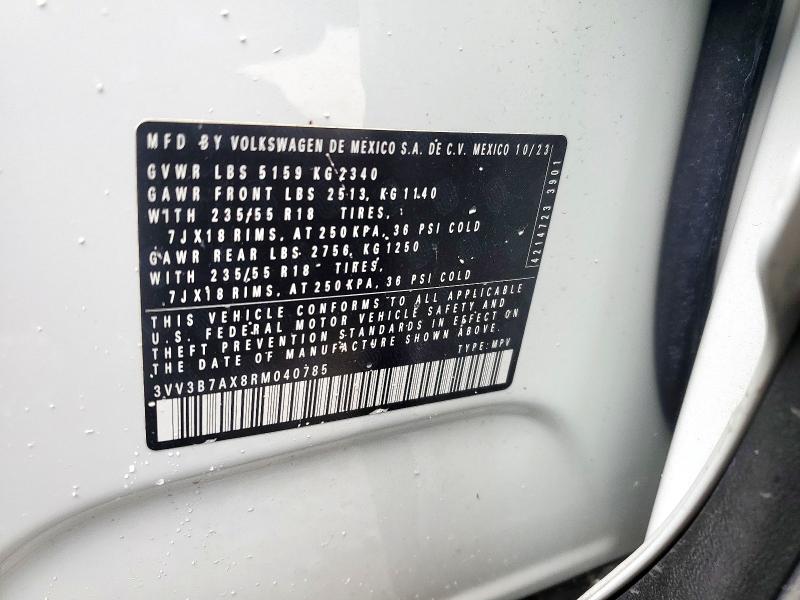 3VV3B7AX8RM040785 - 2024 VOLKSWAGEN TIGUAN SE 白色 照片 14