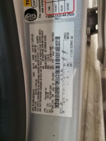 3FADP4EJ4KM156425 - 2019 FORD FIESTA SE SILVER photo 12