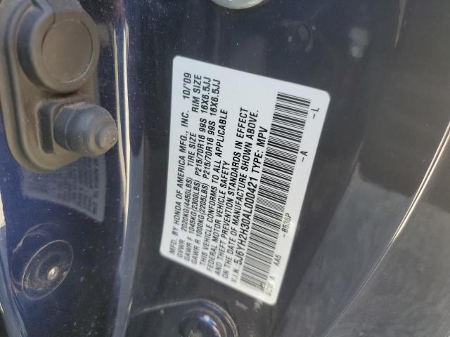 5J6YH2H30AL000421 - 2010 HONDA ELEMENT LX BLUE photo 12