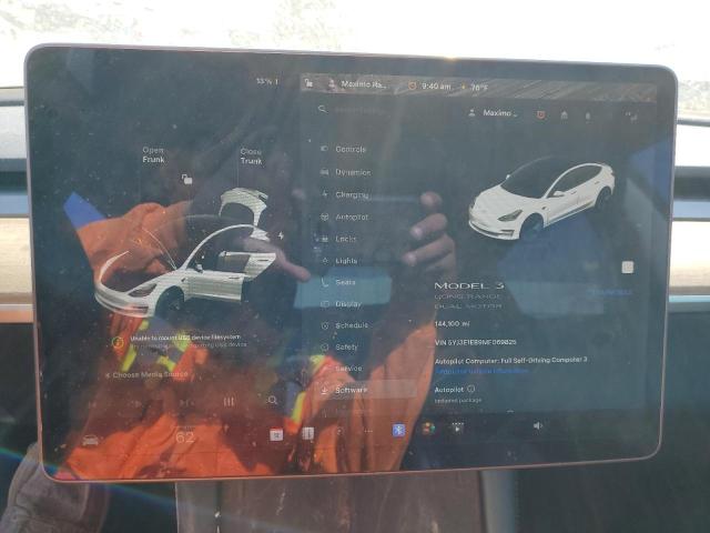 5YJ3E1EB9MF069825 - 2021 TESLA MODEL 3 WHITE photo 9