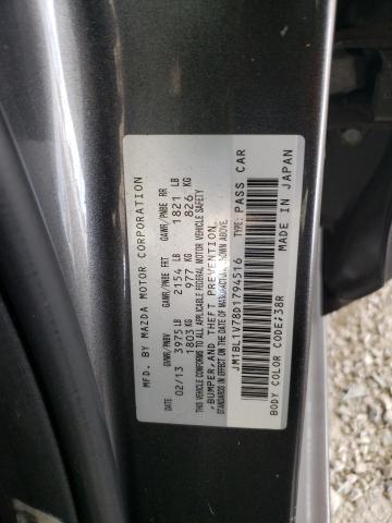 JM1BL1V78D1794516 - 2013 MAZDA 3 I GRAY photo 12