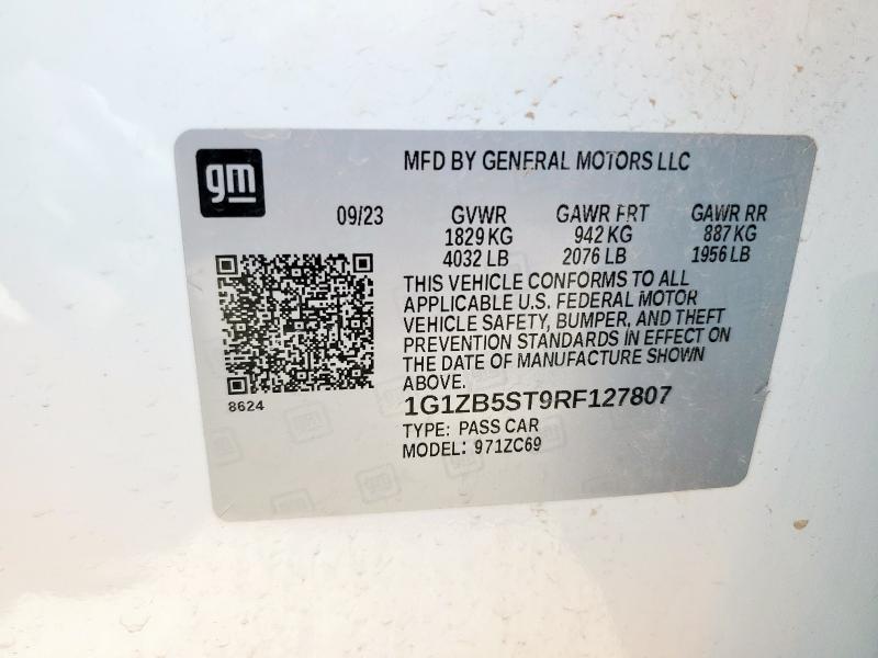 1G1ZB5ST9RF127807 - 2024 CHEVROLET MALIBU LS Білий фото 12