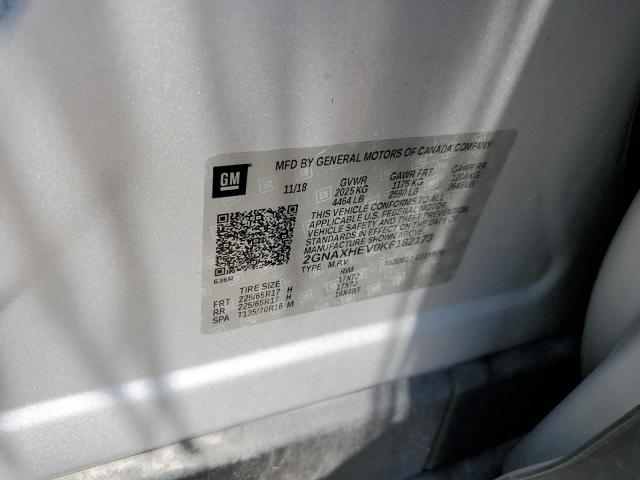 2GNAXHEV0K6182173 - 2019 CHEVROLET EQUINOX LS Gümüş foto 12