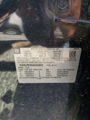 2CNALPEW9A6350653 - 2010 CHEVROLET EQUINOX LT BLACK photo 12