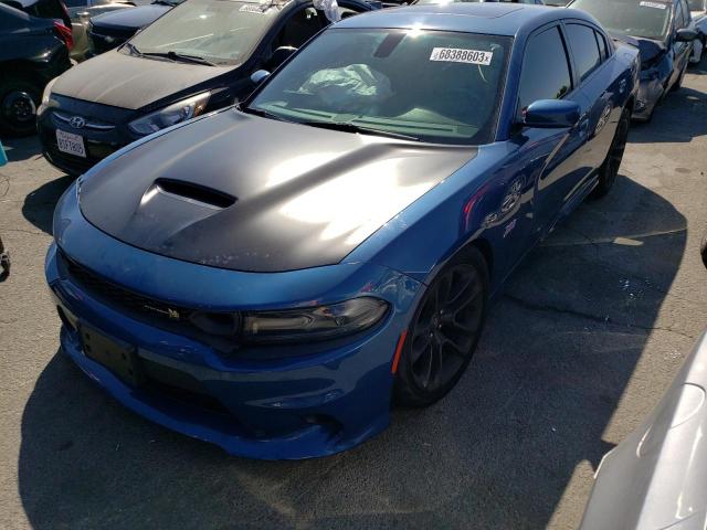 2C3CDXGJ8LH237669 - 2020 DODGE CHARGER SCAT PACK BLUE photo 1