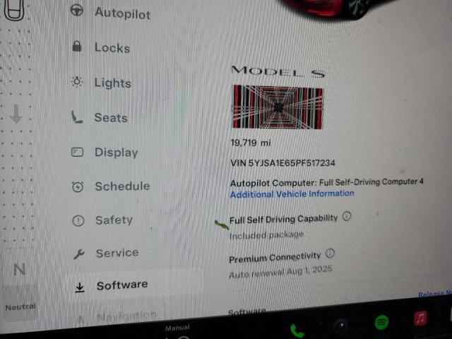 5YJSA1E65PF517234 - 2023 TESLA MODEL S RED photo 18