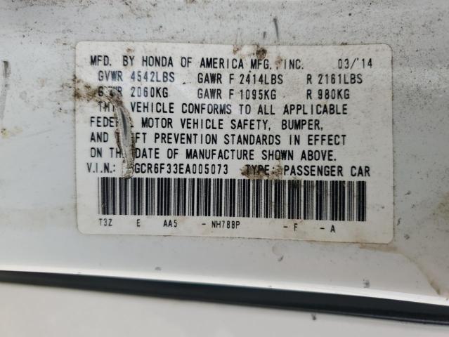 1HGCR6F33EA005073 - 2014 HONDA ACCORD HYBRID WHITE photo 12